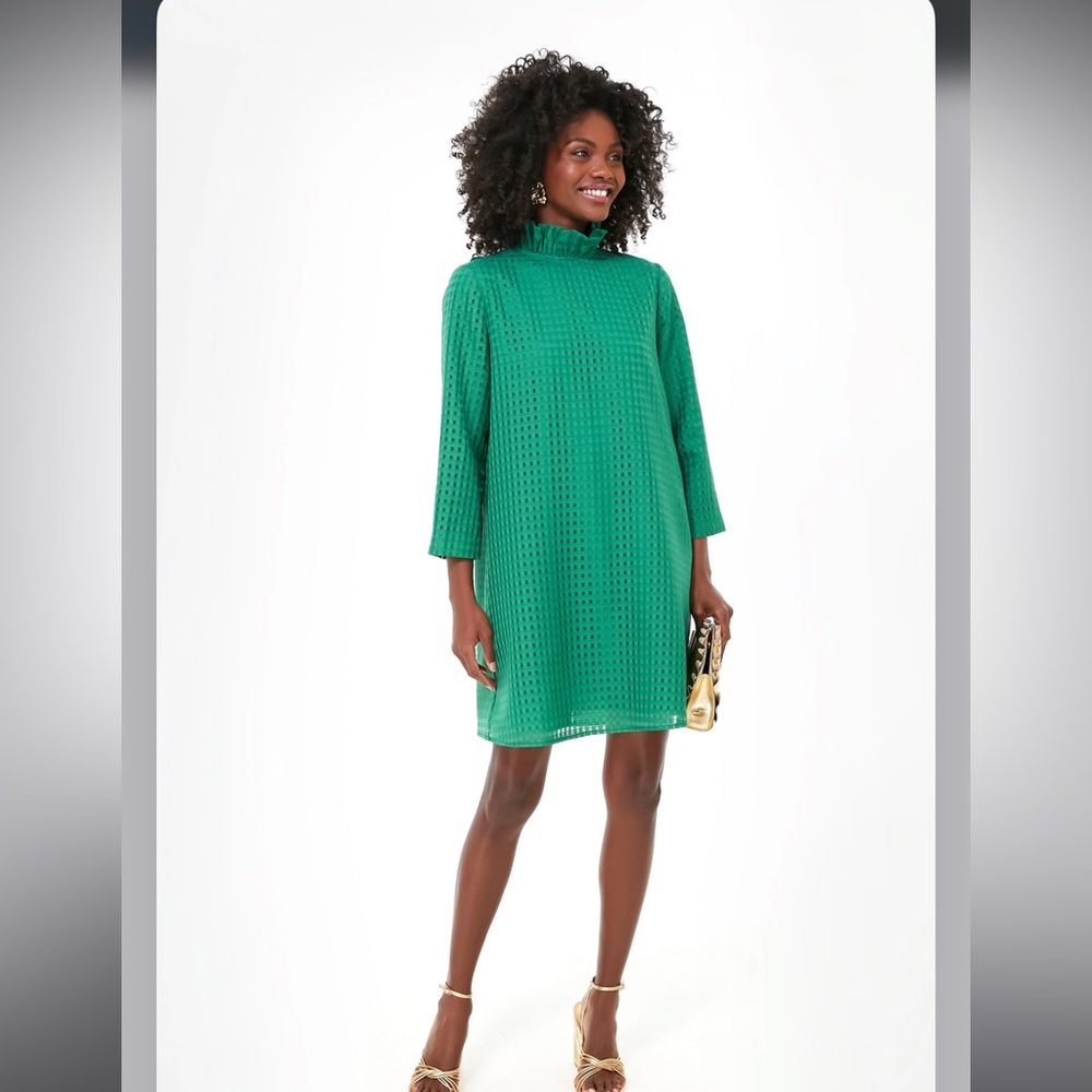 Emerald Green Burnout Daphne Dress - Emerald Green / L